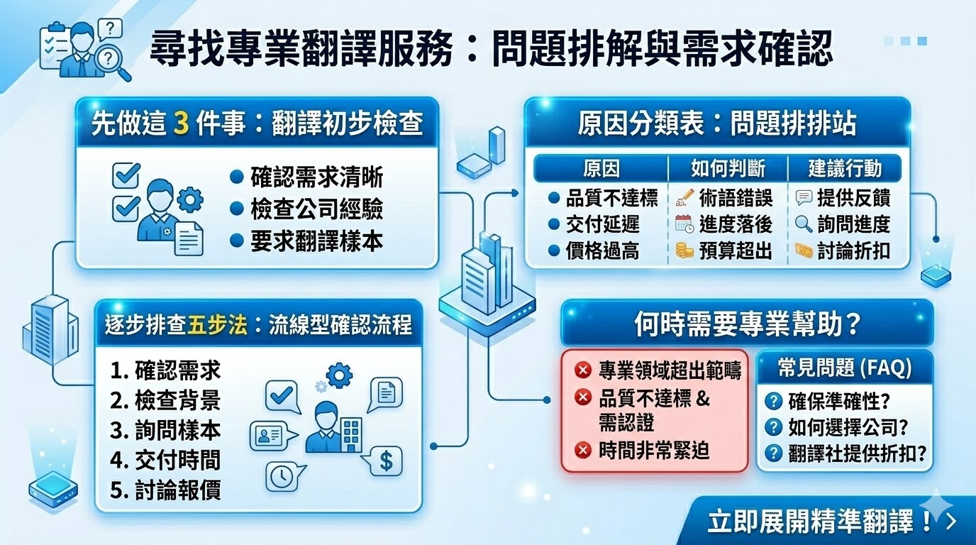 當選擇翻譯社時，確保其擁有專業領域的經驗和高品質的翻譯能力至關重要。翻譯社提供各種語言的專業翻譯服務，從文書翻譯到口譯服務，能夠協助客戶解決跨語言溝通的難題。選擇合適的翻譯社時，應考慮其翻譯質量、交付時間以及價格等因素。了解翻譯社的專業背景與過往評價，並要求翻譯範本來確保服務質量，能夠幫助您做出明智選擇。